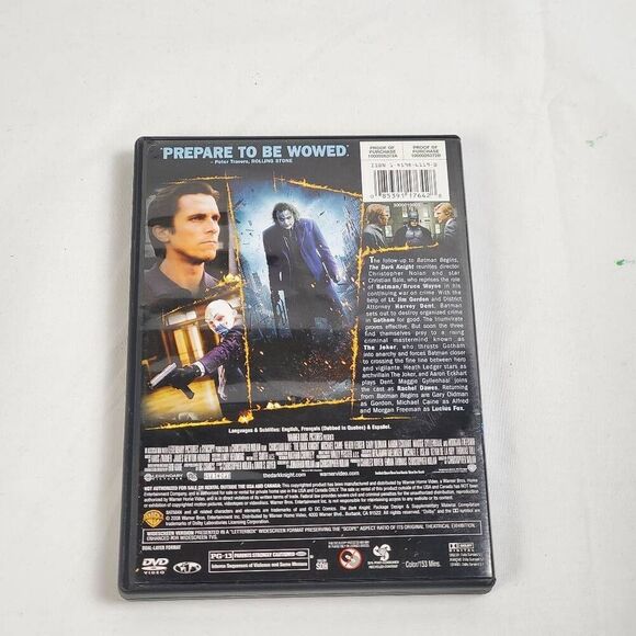 The Dark Knight DVD Christian Bale Heath Ledger Widescreen - Picture 3 of 3